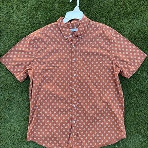 Men's Terracotta Brown Patterned Shirt
